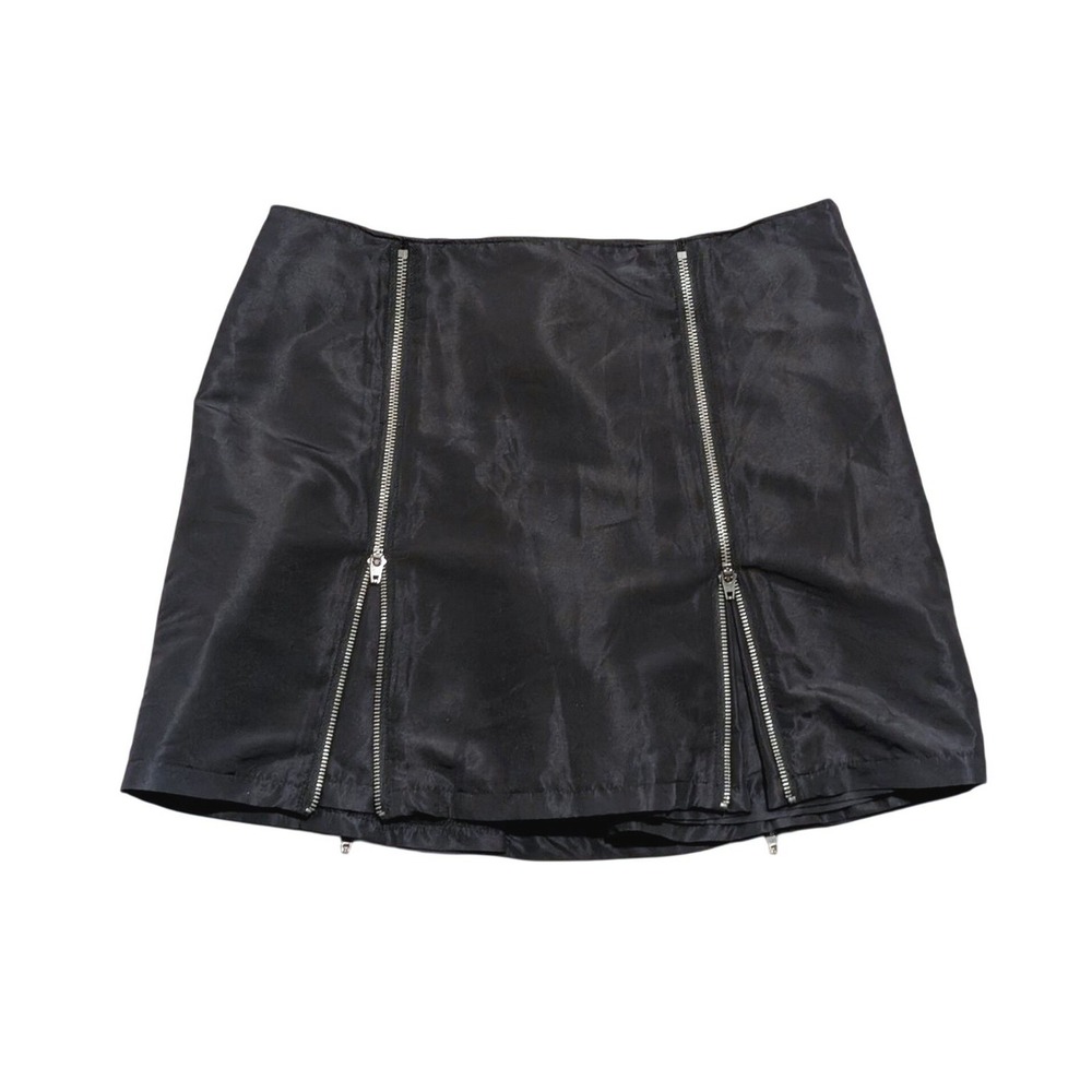 Luella Bartley Skirt NWT Womens 7 Black Zippers Mini A Line NEW Grunge Emo